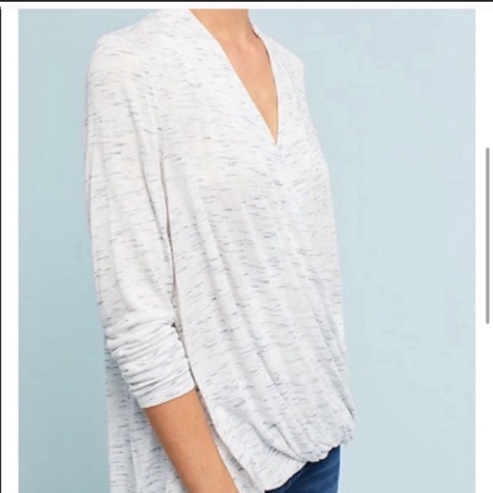 Anthropology Akemi + Kin spacedye wrap long sleeve blouse top sx xs
